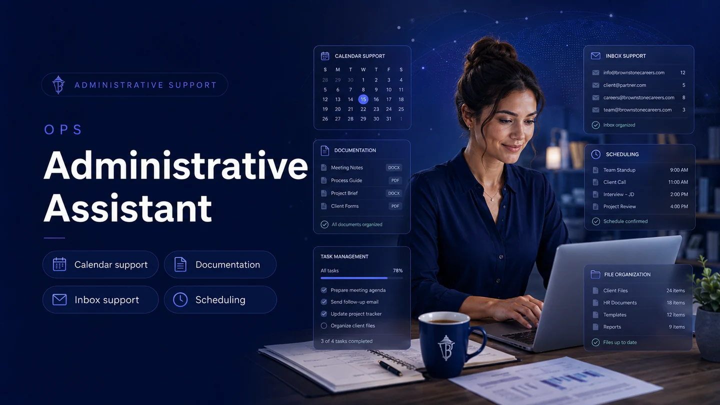 Administrative Assistant professional operations workspace image