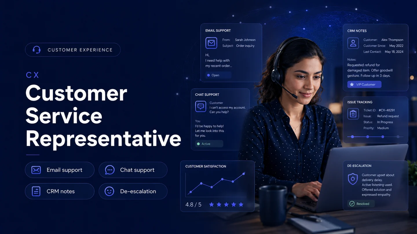 Customer Service Representative professional support workspace image