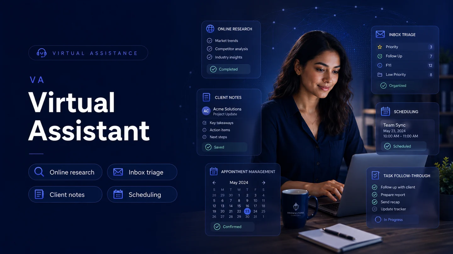 Virtual Assistant professional remote assistance workspace image